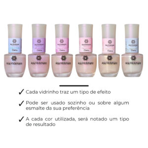 Kit 6 Esmaltes Ana Hickmann Lendas do Oceano Top Coat Efeitos