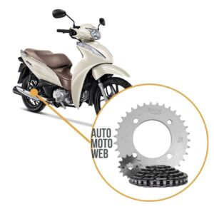 Kit Relação Tração Transmissão Honda Biz 110 125 2005 a 2024 Original Riffel
