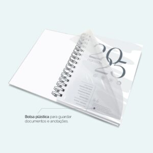 Agenda Plus 2025 Personalizada Capa Dura Moderna Letra Cores