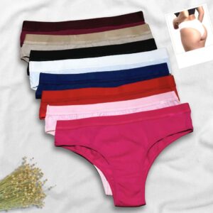 Kit Calcinhas Algodão Elástico Grosso Cós Largo Cintura Média Conforto Tanga Cotton Feminina