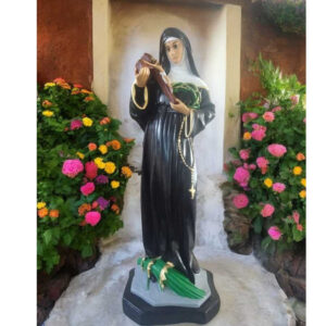 IMAGEM DE SANTA RITA DE CASSIA 60 CENTIMETROS DECORACAO RELIGIOSA EM GESSO ENVERNIZADO RELIGIOSO PROTECAO ALTAR DEVOTOS