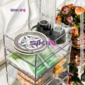 Caixa organizadora 20x15x5cm acrilica multiuso transparente tampa flip articulável – Resistente 3mm