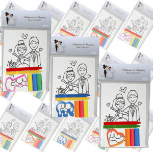 Kit Colorir Com Giz e Massinha 15 Unidades Para Lembrancinhas Tema Casamento Festa Infantil