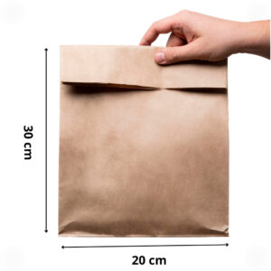 Saco Para Delivery Kraft SOS Médio Liso 30x20x12 100 unidades – Sacolas De Papel Kraft