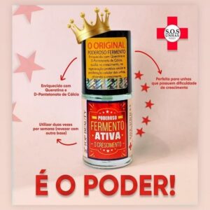 Kit com 3 Base Fermento Top Beauty Unhas Ativa Crescimento
