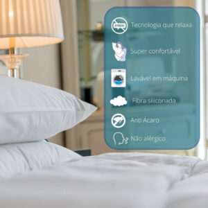Kit 2 Travesseiros Camesa Anti Stress 50x70cm Suporte Firme