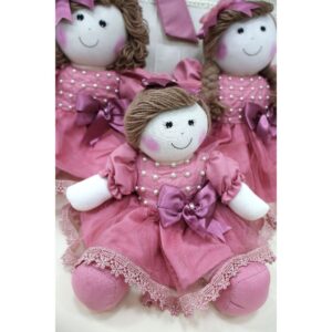 Trio de Boneca De Pano Manu Para Nicho Decoração Bebê