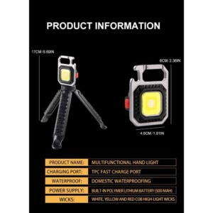 Chaveiro Multifuncional Com Abridor e Lanterna LED Portátil USB Com 3 Modos de Iluminação MT047 MT154