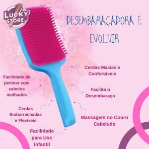 Kit 20 Escovas Raquete para Cabelo – Anti Frizz