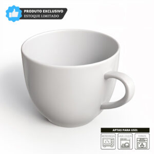 Jogo 6 Xicara Porcelana Branca Lisa Cha Cafe Leite 170ml Chicara Hotel Casa Cozinha
