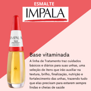 Kit 3 Bases Vitaminada Esmalte Impala Hidratação Das Unhas Tratamento