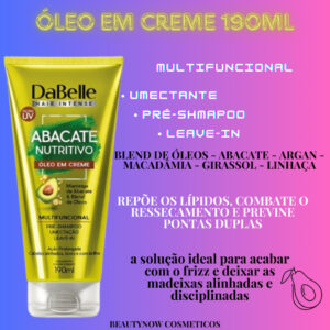 Dabelle Hair Kit Óleo Reparador de Pontas Abacate para Cabelo 75ml + Óleo em Creme 190ml