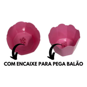 Cachepo Com Pega Balão 4 Hastes Para Centro de Mesa Enfeite Decoração Aniversário