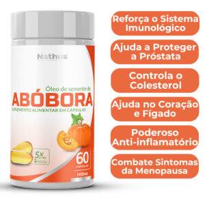 ÓLEO DE SEMENTE DE ABÓBORA 1400MG 60 CÁPSULAS 100% NATURAL