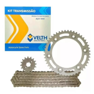 Kit Relação Transmissão Honda Bros 160 Xre190 Aço 1045 Velth
