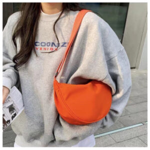 bolsa feminina transversal poliéster impermeável -meia lua