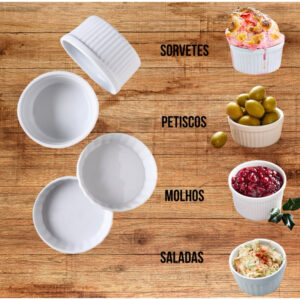 20 ramekin canelada de plástico 50 ml resistente para molhos petiscos sobremesa