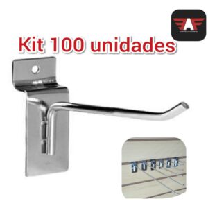 GANCHO PARA PAINEL CANALETADO 10CM COM 100 UNIDADES