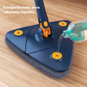 ESFREGÃO TRIANGULO MOP DE LIMPEZA AJUSTÁVEL GIRATÓRIA 360° RODO PISO JANELA TETO CERAMICA