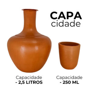 Moringa De Barro Água Fresca Garrafa Ceramica 2,5L Com Copo Tampa 250ML ENVIO RAPIDO