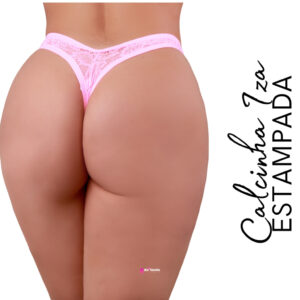 PROMOÇÃO Kit com 10 ou 20 Calcinhas Fio Dental Sexy Renda Forrada Algodão Estampas Sortidas Iza