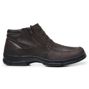 COTURNO MASCULINO BOTA BOTINA ORTOPÉDICO DE CONFORTO ANATÔMICO LINHA MEDICA ZIPER REF 514