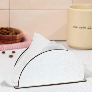 Kit 20 Porta Guardanapo Meia Lua Branco De Mesa Mdf