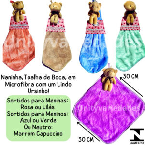 Naninha Para Bebe Menina Menino Paninho De Boca Bebê Mordedor Pelúcia Recém Nascido Enxoval Babador