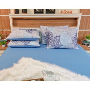 Kit 3 Lençol em Malha 100% Algodão com Elástico – Casal Solteiro Queen