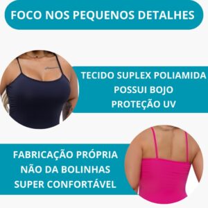 Blusa Com Bojo Regata Alcinha Feminina Tecido Suplex