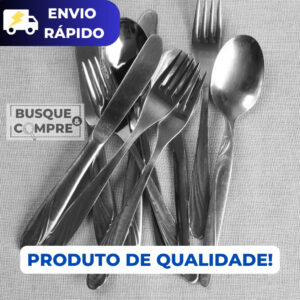 Jogo de Talheres com 72 Peças de Metal Reforçado para Cozinha Casa Louça Kit Talher Almoço Jantar