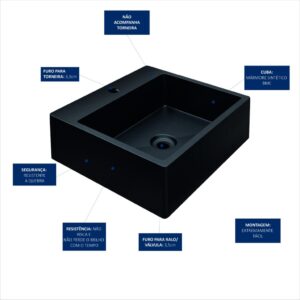Cuba Pia Para Banheiro De Apoio Lavabo 40cmx37cm – Genova