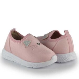 Tênis Casual Infantil Menina Molekinha Baby Lycra Rosa Slip On Calce Fácil Gatinha Com Orelhas Fofas ORIGINAL – 2723.118