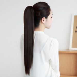 Aplique Cabelo Orgânico Rabo de Cavalo Liso Ondulado fio sem brilho com Piranha