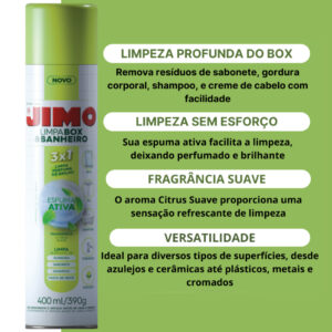 Kit Limpa BOX e BANHEIRO Spray JIMO 400ml Limpeza Profunda