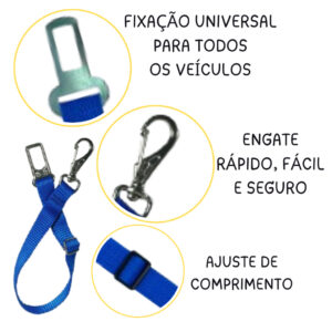Cinto Segurança Pet Cachorro Gato Animais de Estimação Ajustável, Proteção para Viagem com Pets