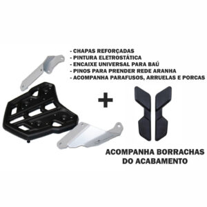 BAGAGEIRO LANDER XTZ 250 2019 A 2025 PRETO FOSCO MA ACESSÓRIOS
