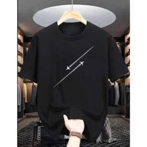 Camiseta Masculina AVIÃO Simples De Manga Curta Gola Redonda Estampada Lançamento