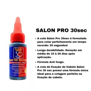 Super Cola Salon Pro 30ml Para Alongamento Mega Hair e Extensão de Cílios 30 segundos