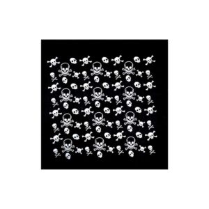 BANDANA LENÇO CAVEIRAS PRETA PARA CABEÇA IMPORTADA