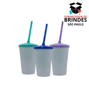 10 COPOS TWISTER 300ML BRANCO COM TAMPA E CANUDO PARA PERSONALIZAÇÃO E ADESIVAGEM FESTA BRINDE