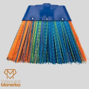 KIT VASSOURA DE NYLON COM CABO LISTRADO