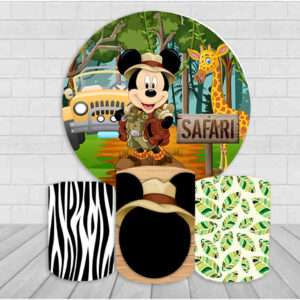 Kit Capas Painel + Cilindros Mickey Safari Temáticos