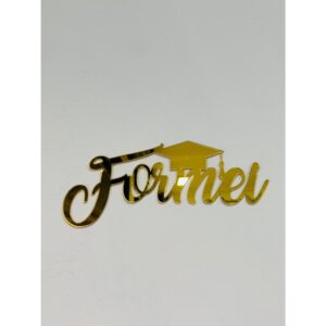 Letreiro Formei em Acrílico Dourado Painel Decoração Formatura