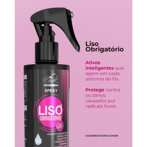Spray Finalizador Liso Obrigatório 200ml – Proteção térmica, reconstrução e finalizador capilar