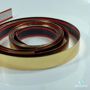 Fita dourado metalizada de pvc 35mm com autocolante