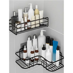 KIT 2 Prateleiras Suporte Com Alto Adesivos Para Parede Banheiro Cozinha lavanderia Shampoo E Sabonete