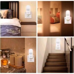 kit 2 luminária de tomada abajur de led bivolt para sala quarto luz noturna