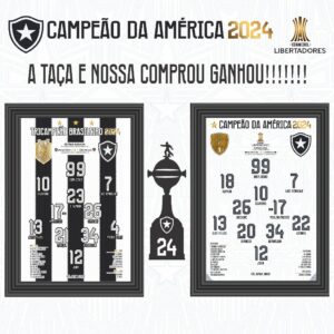 QUADRO PLACA BOTAFOGO CAMPEÃO DA LIBERTADORES 2024