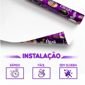 Papel de Parede Adesivo Açai Açaiteria Sorvete Roxo Decoração Vinil